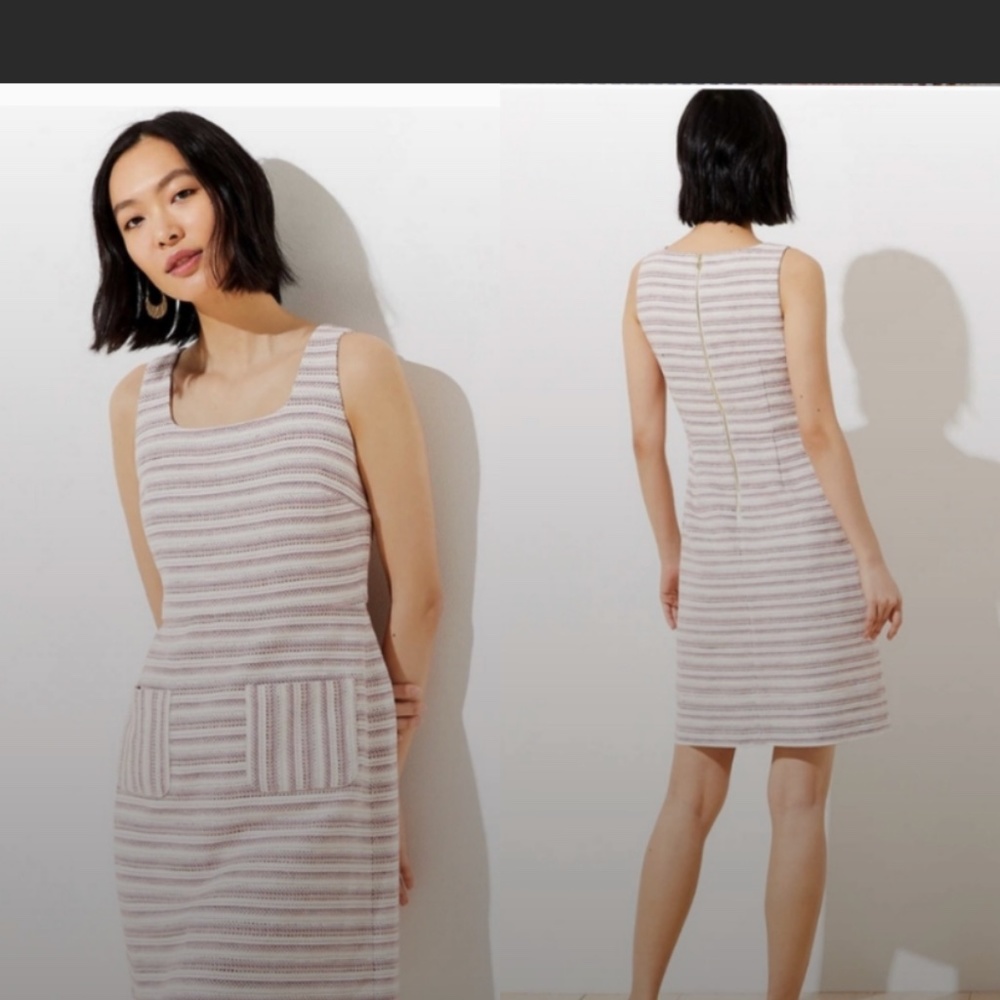 LOFT Striped Sleeveless Dress